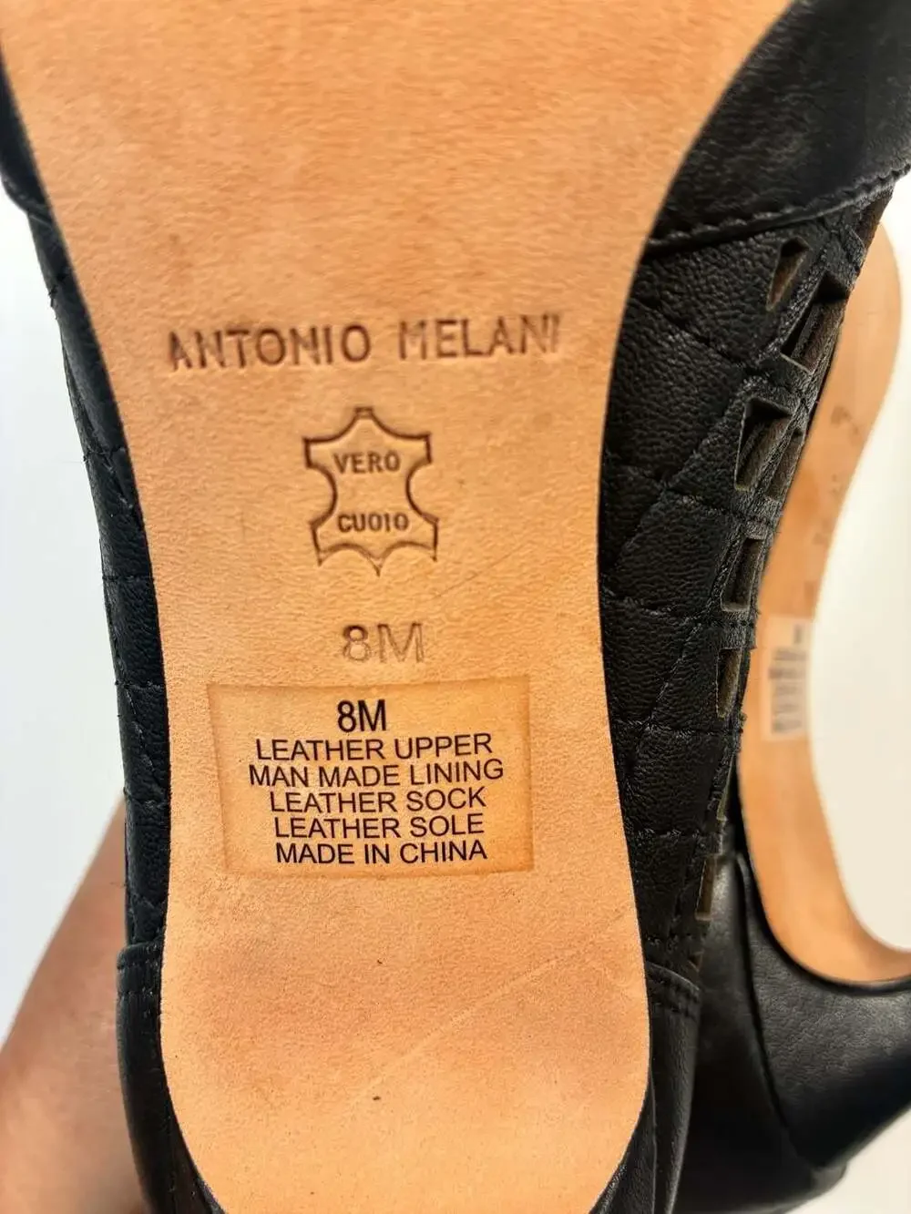 Antonio Melani Mena Black Leather Lattice Cutout Ankle Booties